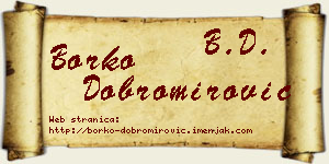 Borko Dobromirović vizit kartica